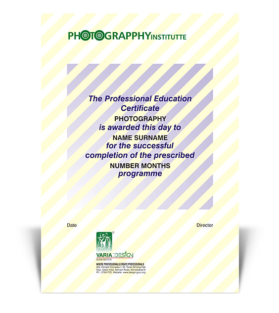 Certificate Design for Photograpphy Institutte Certificate Design for Photograpphy Institutte