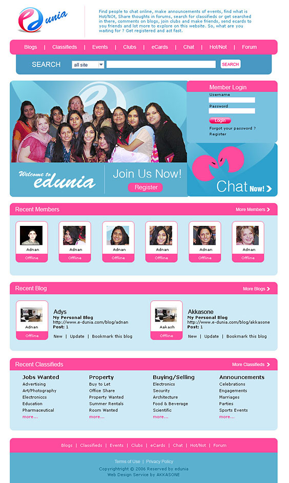 Edunia - Web Interface Design