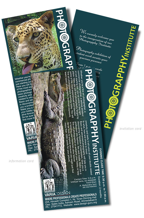 Information And Invitation Card Design for Photograpphy Institutte Information And Invitation Card Design for Photograpphy Institutte