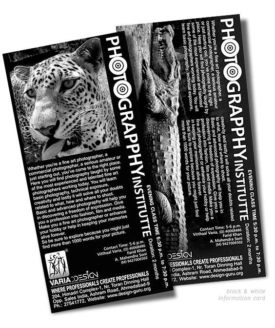 Information And Invitation Card Design for Photograpphy Institutte Information And Invitation Card Design for Photograpphy Institutte