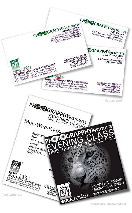 Visiting Card and Other Miscellaneous Design for Photograpphy Institutte Visiting Card and Other Miscellaneous Design for Photograpphy Institutte